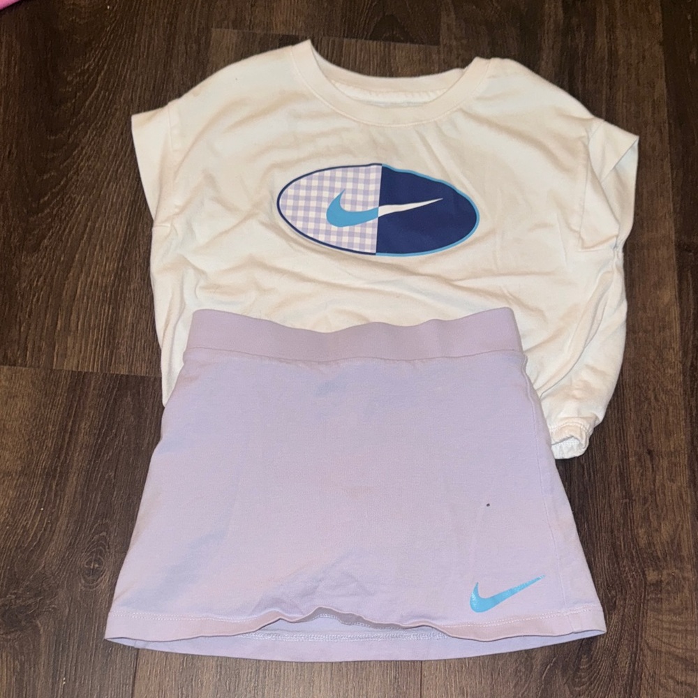 Nike White and Lavender skort Set